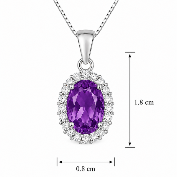 Mini Amethyst Halo Pendant